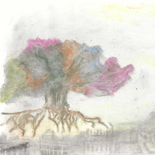 Mi casa, ese árbol flotante de flores de colores